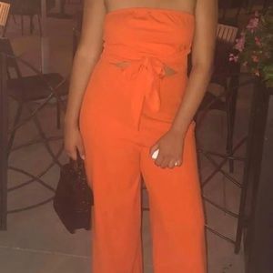 Tie front jumpsuit